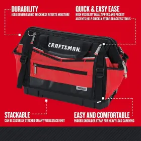 CMST17622 CRAFTSMAN Versastack Zippered Tool Bag Pocket Tote #2