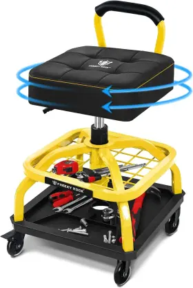 774882316947 FREEKY ROCK Rolling Stool Wheels Garage Mechanic