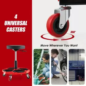 SU-10007-UA GOPLUS Rolling Mechanic Stool Creeper Seat Tool #2
