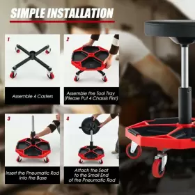 SU-10007-UA GOPLUS Rolling Mechanic Stool Creeper Seat Tool #3