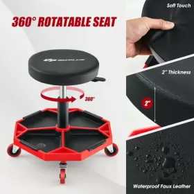 SU-10007-UA GOPLUS Rolling Mechanic Stool Creeper Seat Tool