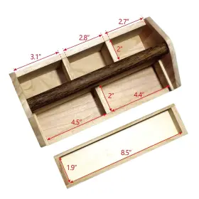 853749008093 IKEE DESIGN Natural Wood Wooden Craft Tool Box #3