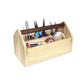 853749008093 IKEE DESIGN Natural Wood Wooden Craft Tool Box