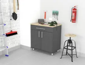 GM-0740 INVAL Kratos Garage Base Storage Cabinet Graphite #2