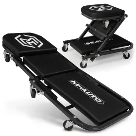 A03-CP-003-36-BK-BK M-AUTO Creeper Rolling Folding Car Seat