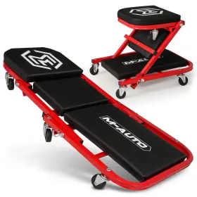 A03-CP-003-36-RD-BK M-AUTO Creeper Rolling Folding Car Seat