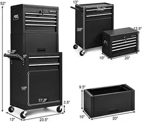 685764489904 OVERTHR Rolling Tool Chest Storage Cabinet #3
