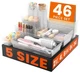 A-LuGei 【46PCS & 5Sizes】 Clear Drawer Organizer,【Hold 277 I
