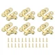 uxcell 6 Pcs Vintage Lock Clasp, 27 x 32mm Mini Swing Arm 27 x 32mm, Gold 