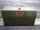Vtg Park Mfg Metal Tool Box w/ Fold-Out Trays Tackle Box #1780 GREEN Made In USA