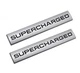 2pcs Supercharged Metal Car Emblem Premium Auto Badge Rear Trunk Side Decal S...