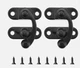 Small Hasp Latches 2 Pack Black ZIUZI Antique Clasp Swing Hook Lock Jewelry