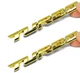 2pcs Metal Turbo Car Truck SUV Front Hood Side Emblem Decal 3D Logo Gold 