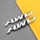 2pcs Metal Small AWD Emblem All Wheel Drive Logo Side Tailgate Wing 4wd Silver