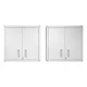 Manhattan Comfort Fortress Metal Floating Garage Cabinets in White (Set of 2)