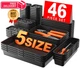 A-LuGei 【𝟰𝟲𝗣𝗖𝗦 & 5 Size】 Tool Box Organizer Tray 5 size, 46pcs Black 
