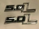 2pcs Universal 5.0L 5.0 Liter Sticker Decal Emblem Badge Engine Nameplate (Si...