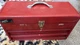 Vintage Tool Box Disston My Buddy Red Metal 2 Drawer Model 7420 Made in USA