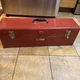 Vintage Red Craftsman Tool Box Carpenters Box  30" Long Model 9 6516 Made In USA