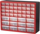 Akro-Mils 44-Drawer Plastic Drawer Storage Cabinet for Garage 44 Drawer, Red Akro-Mils 44-Drawer Plastic Drawer Storage Cabinet for Garage 44 Drawer, Red