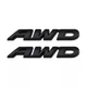 2pcs Metal Small AWD Emblem All Wheel Drive Logo Side Tailgate Wing Matte Black