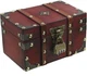 Geesatis Antique Vintage Wooden Storage Box with Combination Padlocks,Wooden Sto