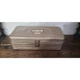 Vintage Union Model 4313 Metal Tackle Box Tan Light Bronze Color.