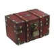 Geesatis Antique Vintage Wooden Storage Box with Combination Padlocks,Wooden ...