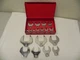 Snap-On 18 Pc 1/2'' & 3/8'' Dr SAE Open-End Crowfoot Wrench Set KRA40 Metal Box